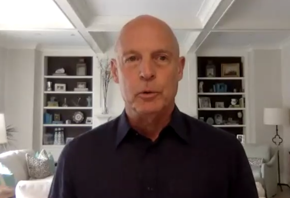 Cresa CEO Jim Underhill speaking on Bisnow's Town Hall webinar.