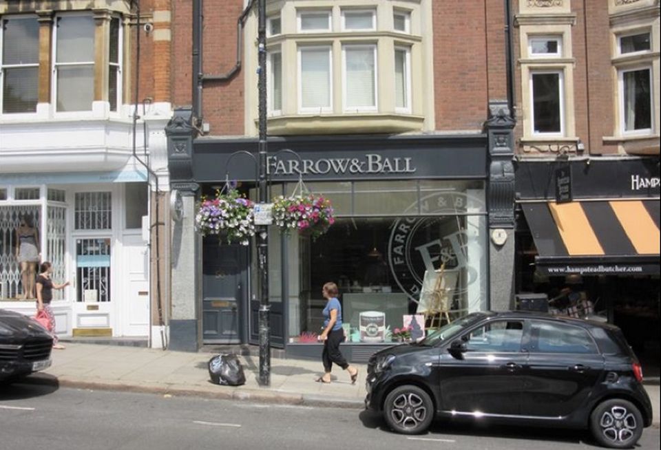 Storefront at a Farrow & Ball Showroom in NW London