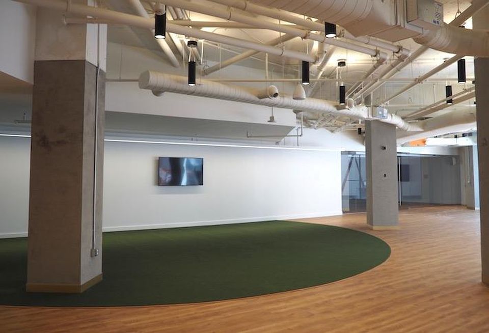 The fitness center area at 1333 New Hampshire Ave. NW, with the  equipment yet to be installed. 