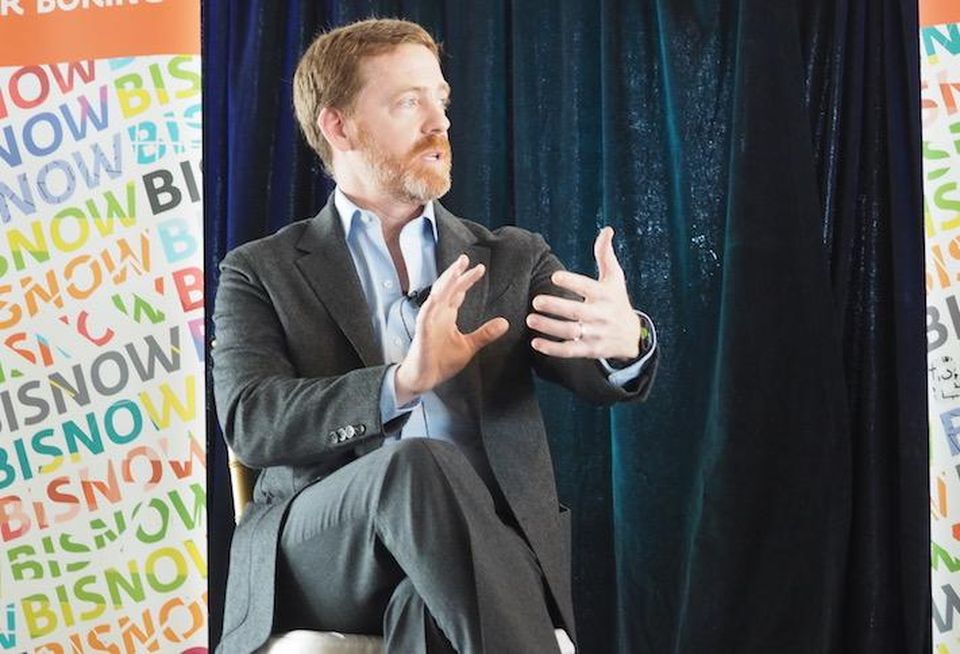 JBG Smith CEO Matt Kelly speaking at Bisnow's Amazon HQ2-Apalooza in February 2019.