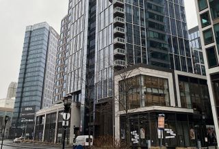 Multifamily buildings in the Seaport neighborhood, including the NEMA apartment building on the left. 