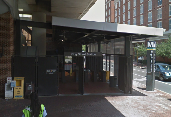 The King Street Metro station in Alexandria, shown before the platform improvement project began