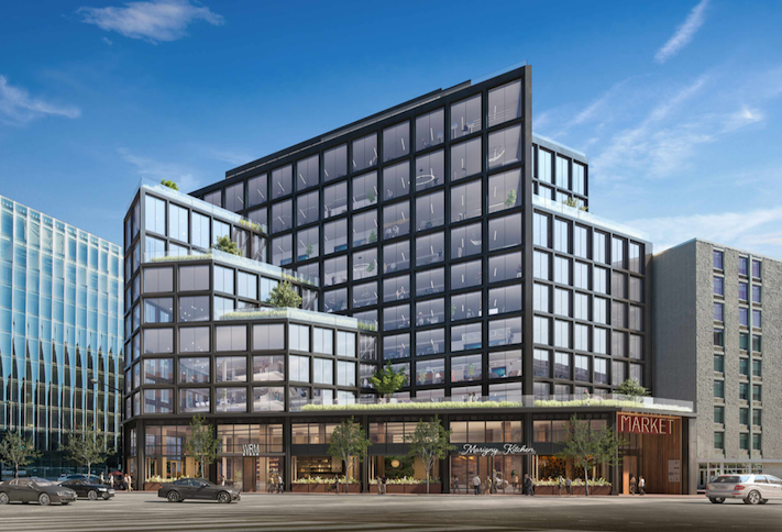 A rendering of the redevelopment plans for 2100 M St. NW.