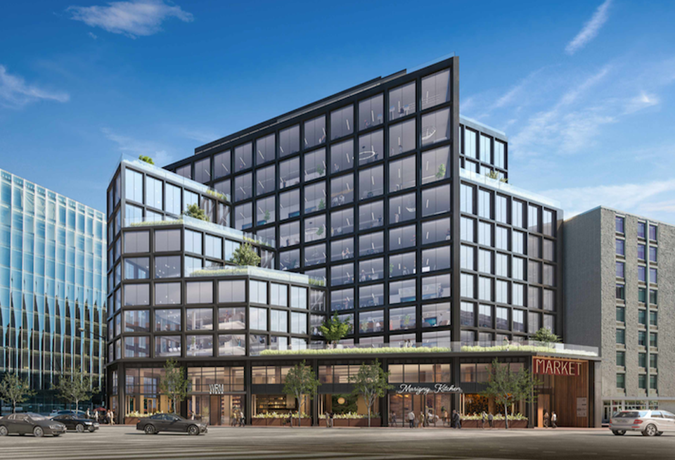 A rendering of the redevelopment plans for 2100 M St. NW.