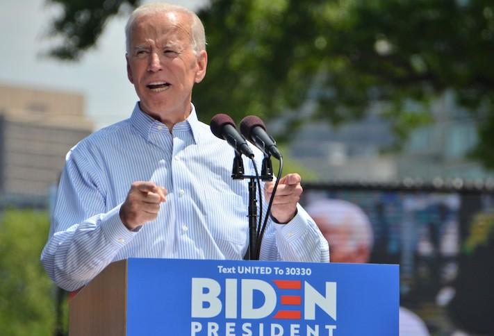 Joe Biden campaigning for president in May 2019