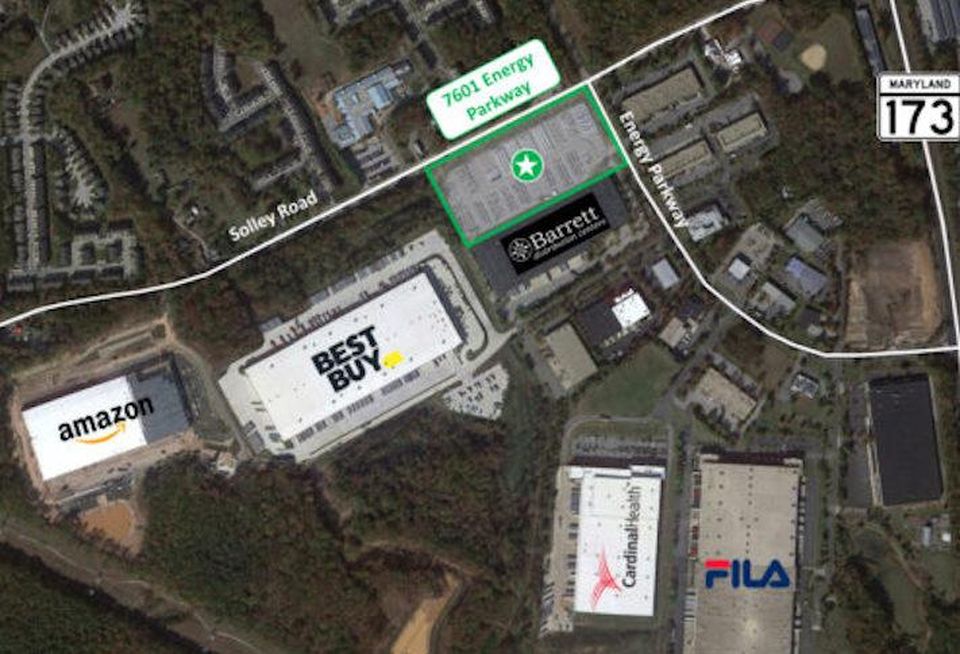 An aerial view of the site Boundary Cos. acquired at 7601 Energy Parkway in Curtis Bay, Maryland. 