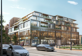 A rendering of the proposed redevelopment of the Crimson Galeria property at 57 John F. Kennedy St. in Harvard Square. 