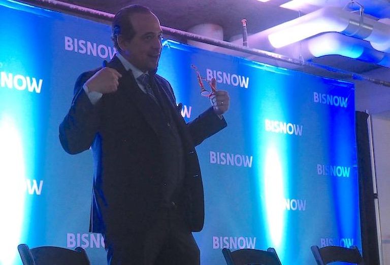 CBRE's Spencer Levy, speaking at Bisnow's DC Region Finance and Deal-Makers Summit. 