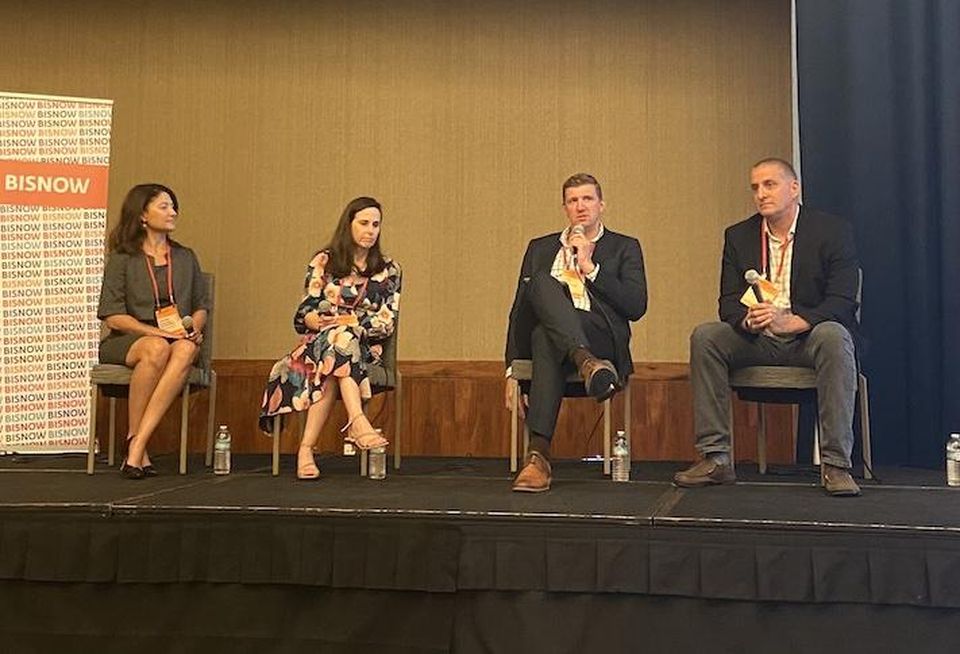 Wise Construction's Alyson Winters Kavanagh, Marcus Partners' Danielle Blake, The Davis Cos. Jason Tilley and Foundation Medicine's Jeffrey Mackay.