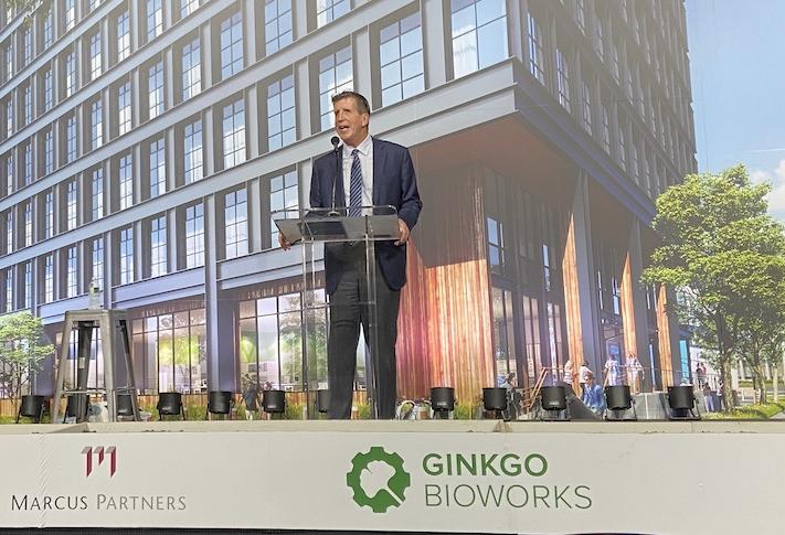 Marcus Partners' Paul Marcus speaking at the groundbreaking.