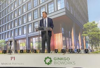 Marcus Partners' Paul Marcus speaking at the groundbreaking.