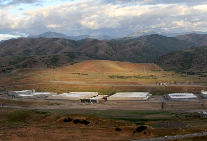 An aerial photograph of the NSA's Utah data center campus. 