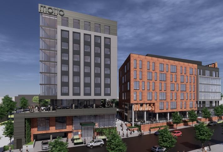 A rendering of the Motto by Hilton micro-hotel planned in Atlanta's Old Fourth Ward neighborhood