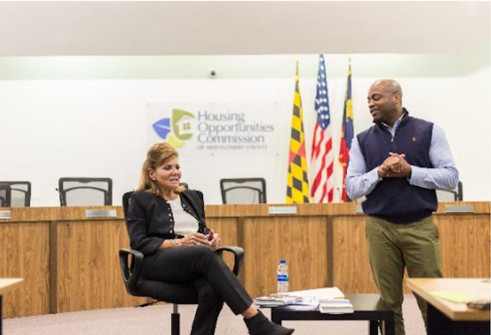 Edgewood CEO Cindy Sanquist and HOC Executive Director Stacy Spann at an HOC event in April 2018.