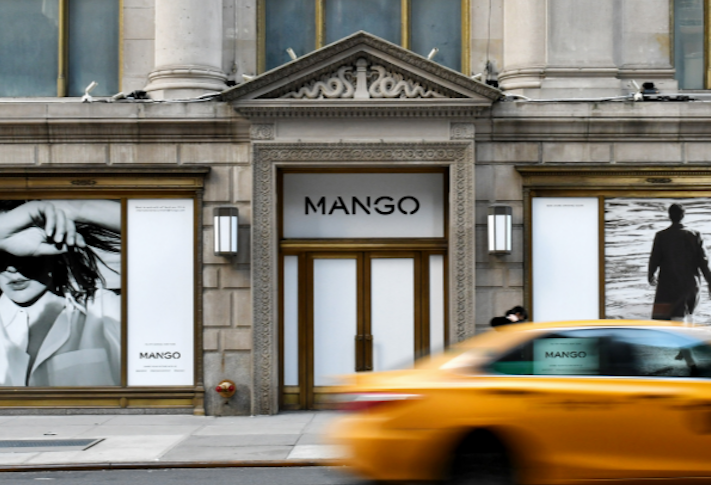 The entrance of Mango's new flagship location at 711 Fifth Ave. in New York City. 