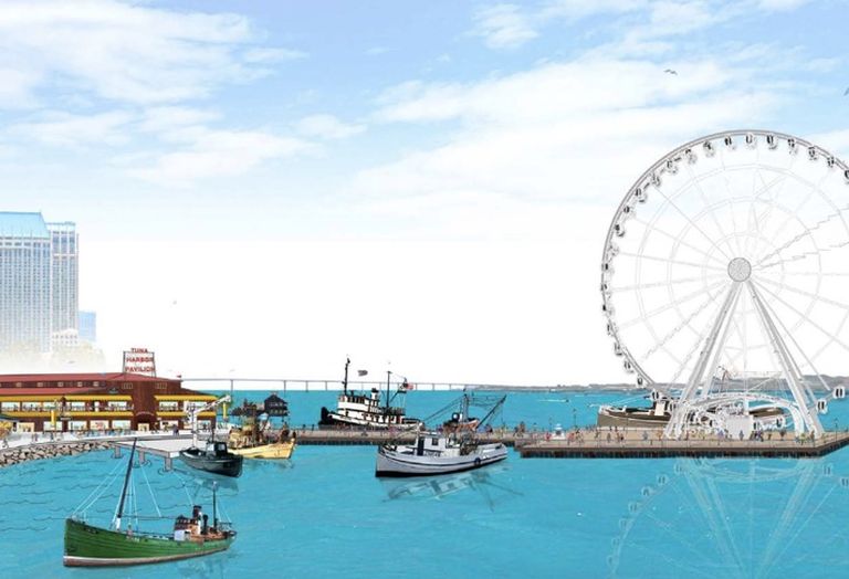 Pictured is the Tuna Pavillion and Pier proposed by a JV of Great Western Pacific and Santa Monica Seafood for the Seaport Village redeveopment.