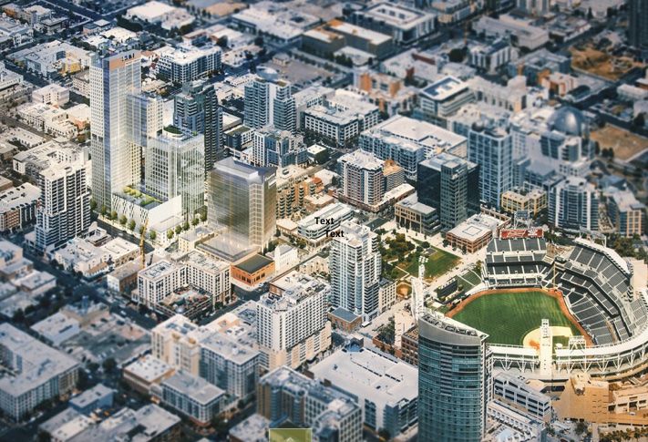 The design of 7th & Market maximizes views into Petco Park and to San Diego Bay, Coronado and Point Loma.with three south-facing balconies. 