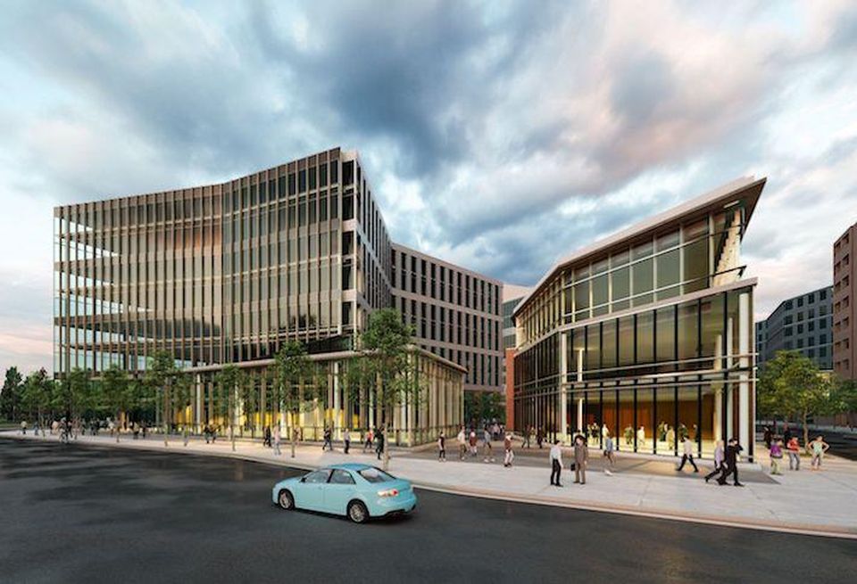 A rendering of the mixed-use project Brandywine plans to build in College Park's Discovery District.