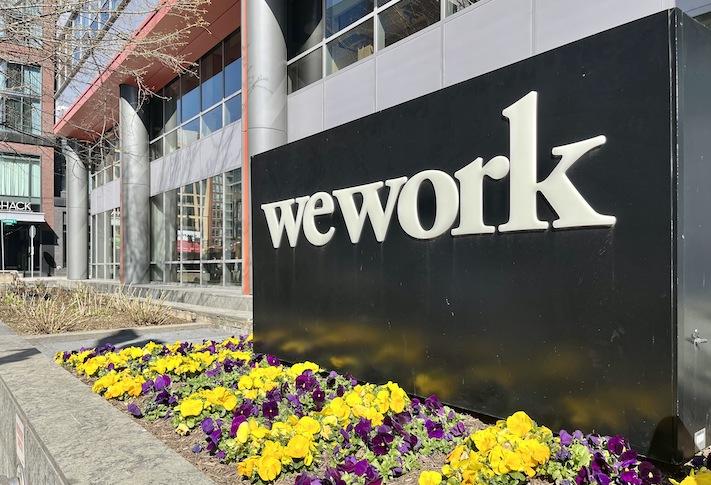 The entrance to a WeWork location in D.C.'s Navy Yard