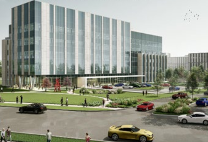 A rendering of the 200K SF lab building on Darnestown Road in Rockville. 