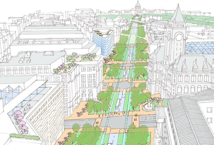 The Linear Green concept for Pennsylvania Avenue.