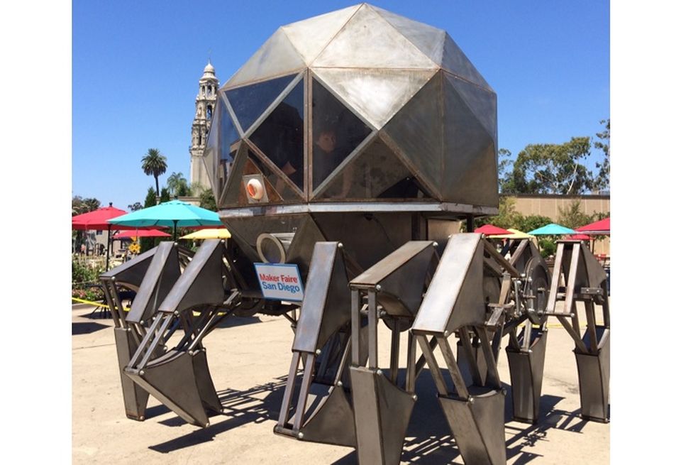 Tin Spider was created by Sacramento native Scott Parenteau, who was on hand to walk it around.