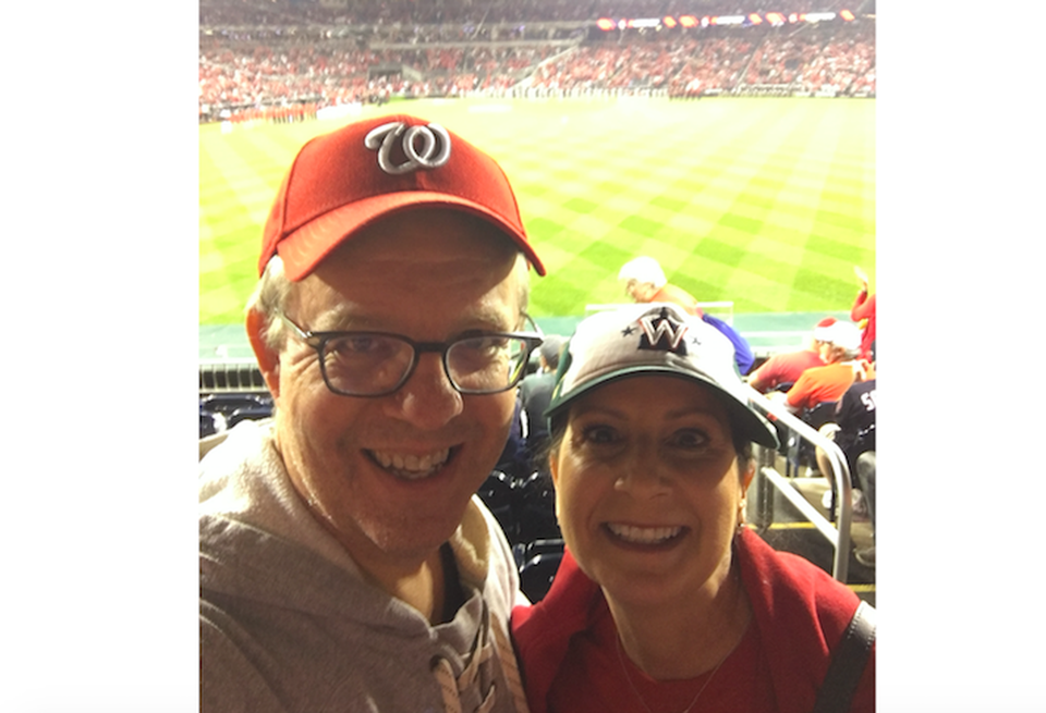 Savills' Adam Singer and his wife Suzanne at a World Series game