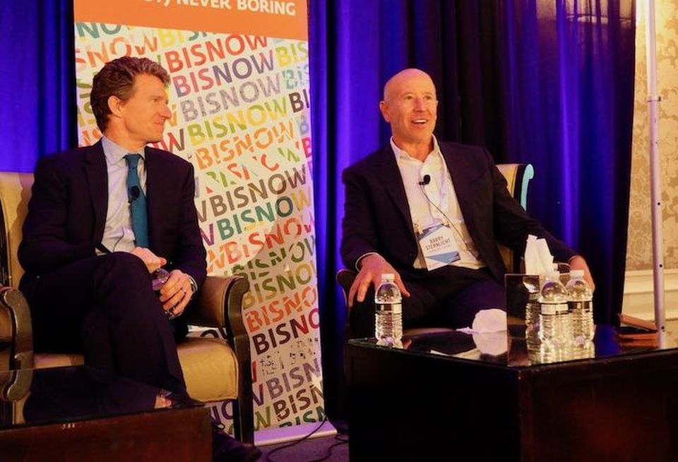 Walker & Dunlop CEO Willy Walker and Starwood CEO Barry Sternlicht at a 2018 Bisnow event.