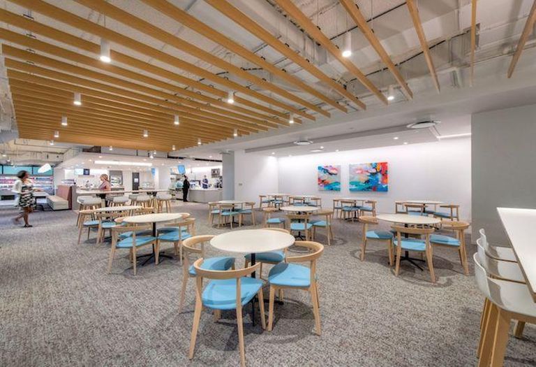 The new eatery, branded as Bistro in the Park, in the 3170 Fairview Park Drive office building. 