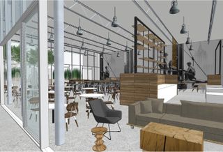 Renovate America's new creative office space in Rancho Bernardo. The company's amenities include providing employees breakfast and lunch.