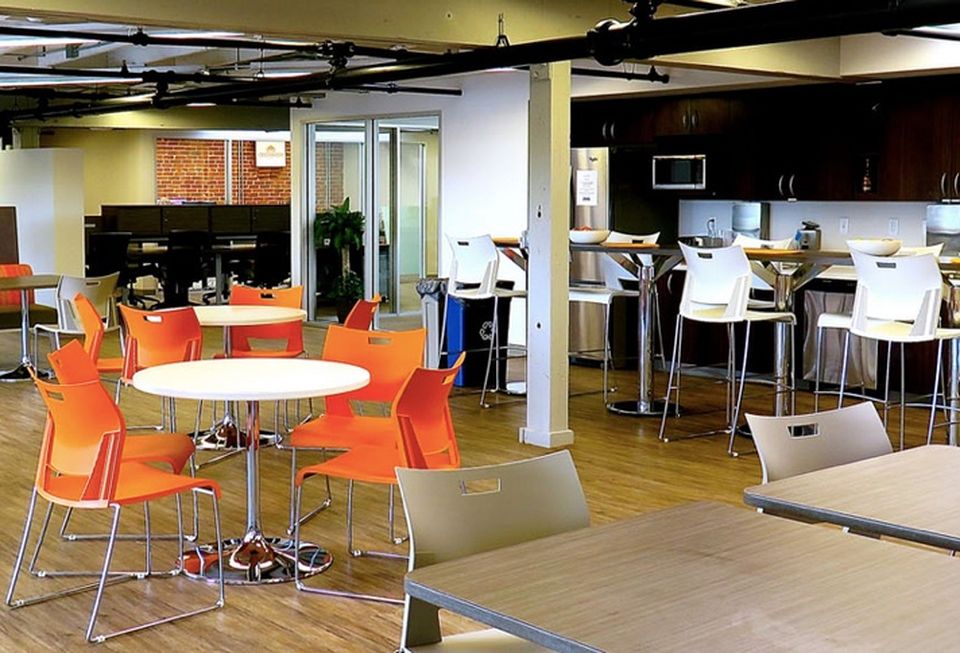 This space is used as a gathering space for members to socialize, as well as hosts events.