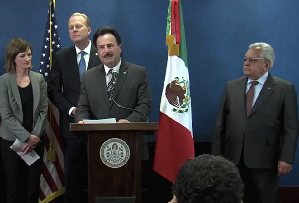 L-R Nikia Clarke, Kevin L. Faulconer, Juan Manuel Gastélum, and Tijuana Business Development council president Humberto Jaramillo