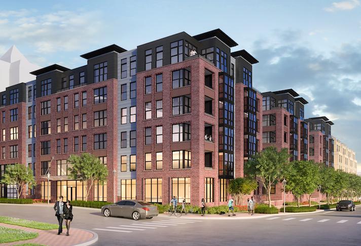 A rendering of Zom Living and Mitsui Fudosan's planned apartment project in Bethesda