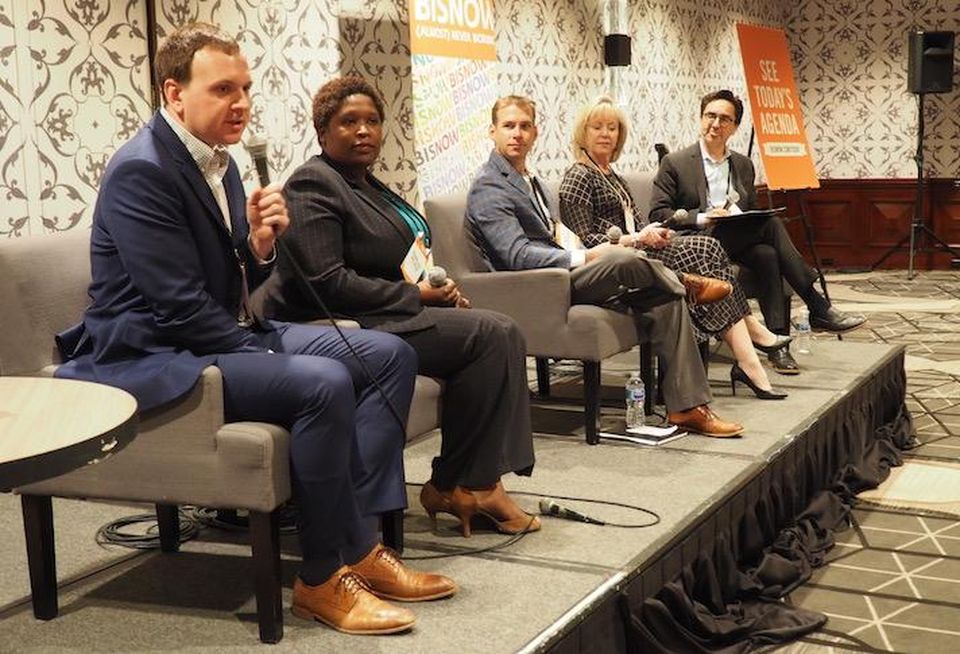 EagleBank's Chris Painter, Wesley Housing's Kamilah McAffee, ZOM Senior Living's Brett Gelsomino, Mather LifeWays' Gale Morgan and Hickok Cole's Laurence Caudle