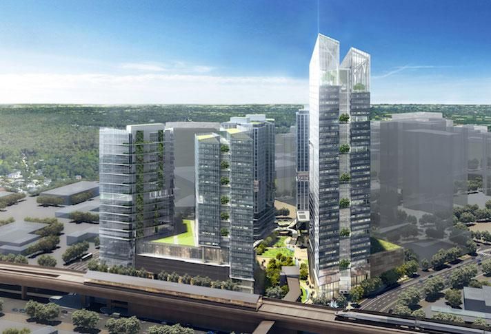 A rendering of the View at Tysons development, featuring the 600-foot Iconic tower