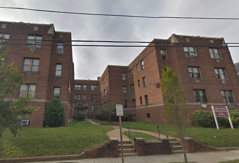 The apartment building at 5616 13th St. NW