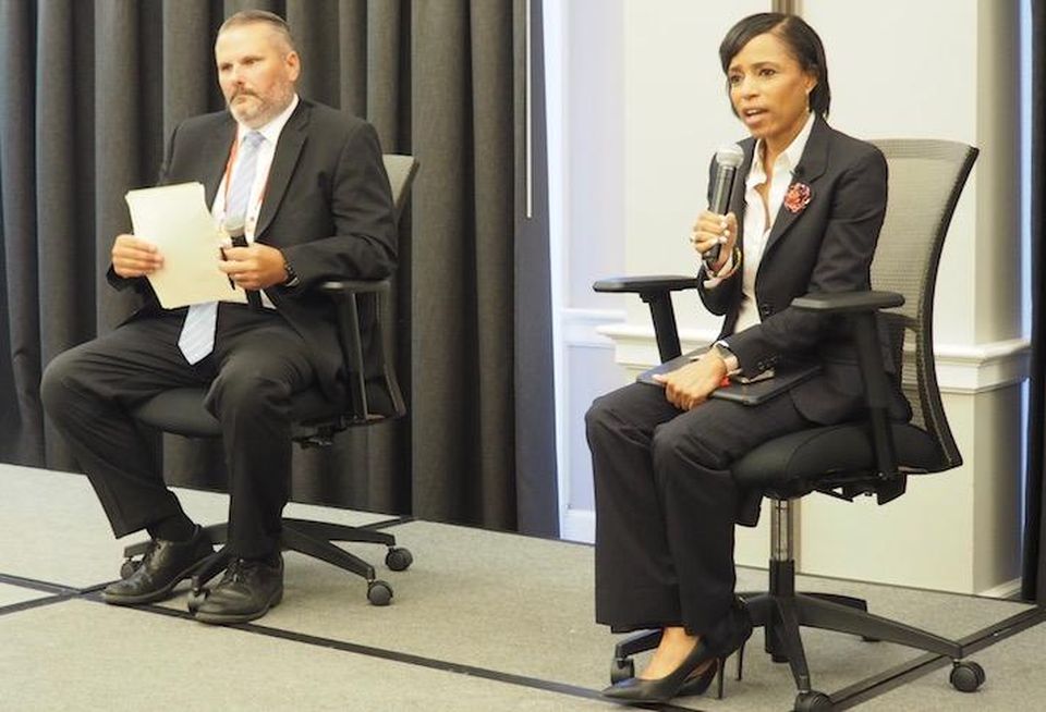 RISE Investment Partners' Brad Frome and Prince George's County Executive Angela Alsobrooks.