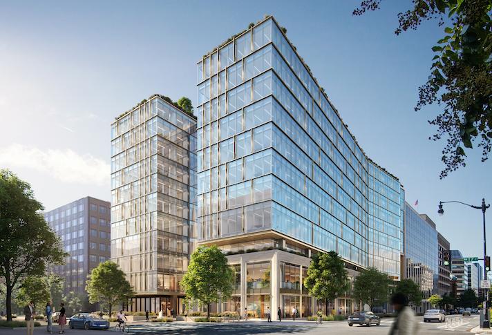 A rendering of Skanska's 17xM office building in Downtown D.C. 