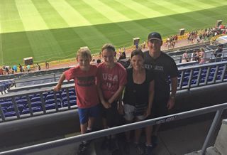 Wood Partner's Will Winkenhofer with wife Kara,daughter Savannah, and son Luke at Camp Nou, home of FC Barcelona, while on vacation in Spain.