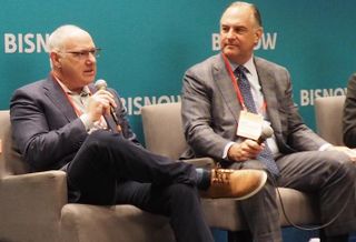 Roadside Development's Richard Lake and Rand Construction's Bob Milkovich at Bisnow's D.C. Construction & Develoment event, Oct. 19, 2022. 