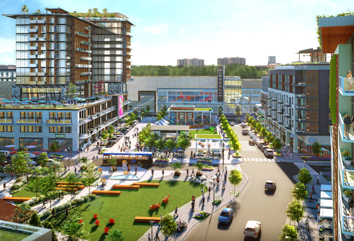 A rendering of the Landmark Mall redevelopment
