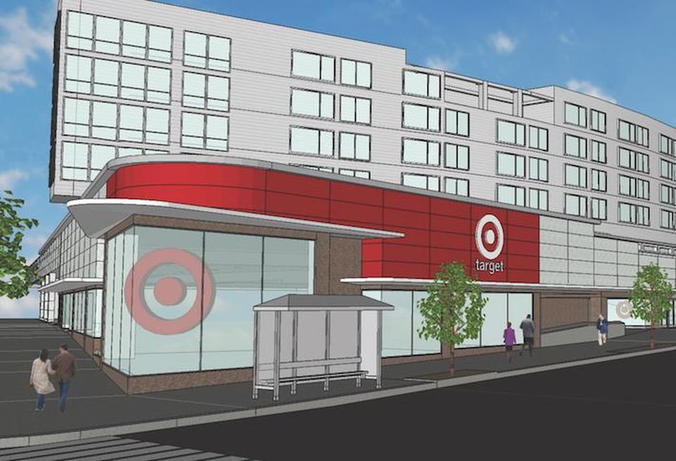 A rendering of Target's planned Tenleytown store at 4500 Wisconsin Ave. NW