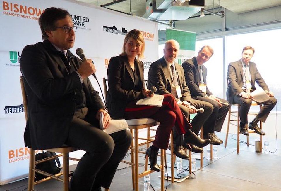 Meridian's Gary Block, Rockefeller's Hilary Allard Goldfarb, Kettler's Bob Kettler, Foulger-Pratt's Cameron Pratt and Baker Tilly's Todd Stokes
