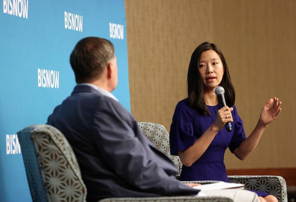 Boston Mayor Michelle Wu at Bisnow's Boston Multifamily Conference.