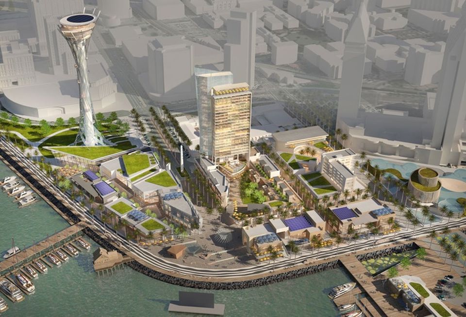 Birds-eye view of Protea Waterfront Development's plan to redevelop Seaport Village.
