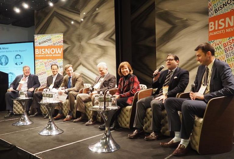 The GSA's Scott Anderson, Carr Properties' Austen Holderness, Baker Tilly's Todd Stokes, Perseus Realty's Bob Cohen, StonebridgeCarras' Jane Mahaffie, JBG Smith's Tony Greenberg and MRP Realty's John Begert