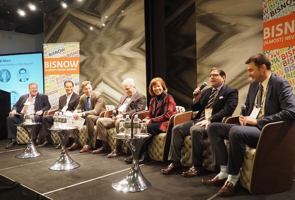 The GSA's Scott Anderson, Carr Properties' Austen Holderness, Baker Tilly's Todd Stokes, Perseus Realty's Bob Cohen, StonebridgeCarras' Jane Mahaffie, JBG Smith's Tony Greenberg and MRP Realty's John Begert