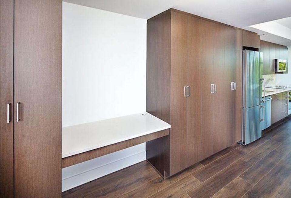 A built-in desk for remote work in Jefferson Apartment Group's J Linea building in D.C.