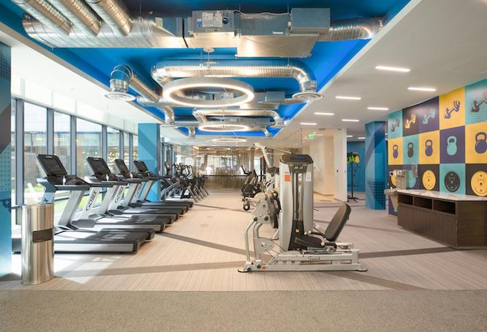 The fitness center at The Kelvin apartment building in D.C. 