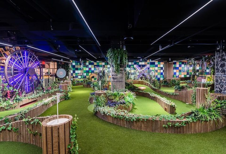 The indoor mini-golf course in the Swingers retail concept at 1333 New Hampshire Ave. NW. 